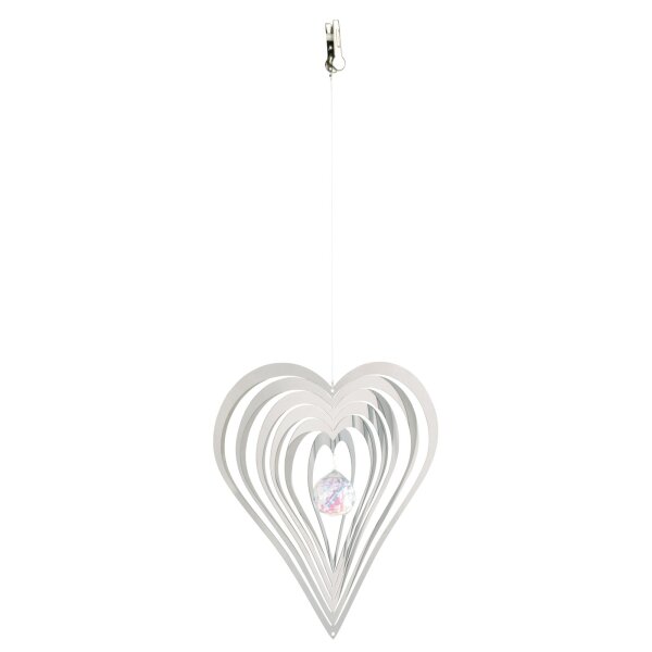Windspiel Herz 12 cm – Cosmo Windspiel mit Glaskristall | Nature’s Melody