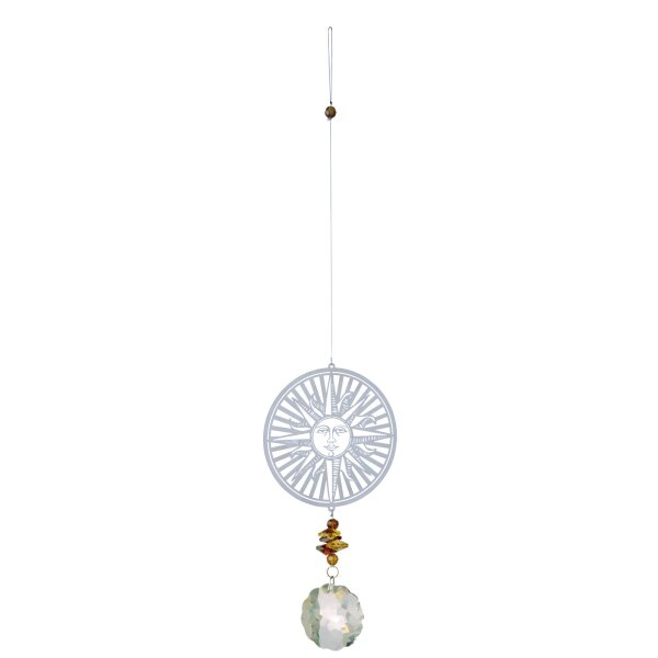 Kristall Windspiel Sonne 40 cm – Magic Windspiel mit Farbglas | Nature’s Melody