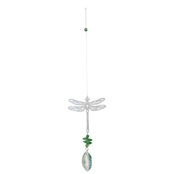 Kristall Windspiel Libelle 40 cm – Magic Windspiel mit Farbglas | Nature’s Melody