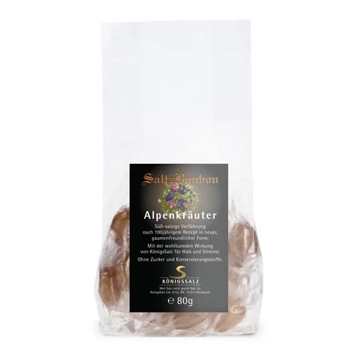 Saltzbonbon Alpenkräuter, 80 g, zuckerfrei und ohne Aspartam