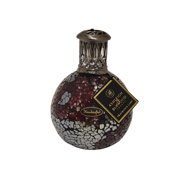 Ashleigh & Burwood Duftlampe Mosaik Rot Silber – „Ruby Mosaic Glow“ Aroma Lampe