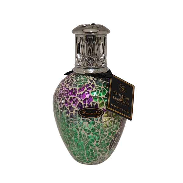 Ashleigh & Burwood Duftlampe Grün Lila Mosaik – „Emerald Amethyst Glow“ Aroma Lampe