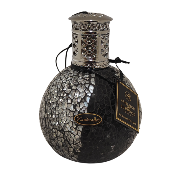 Ashleigh & Burwood Duftlampe Schwarz Silber Mosaik – „Midnight Silver Glow“ Aroma Lampe
