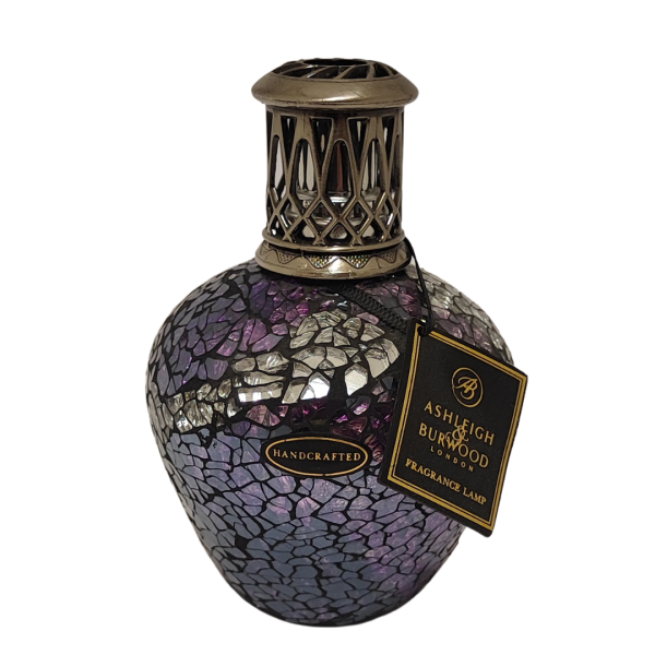 Ashleigh & Burwood Duftlampe Lila Silber Mosaik – „Amethyst Silver Glow“ Aroma Lampe