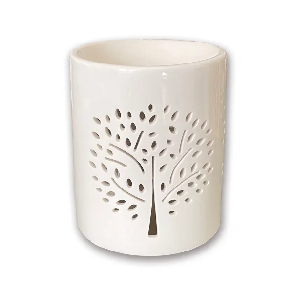 JOILS Duftlampe Baum Dekor – „Tree Harmony Glow“ Aroma Lampe aus Porzellan