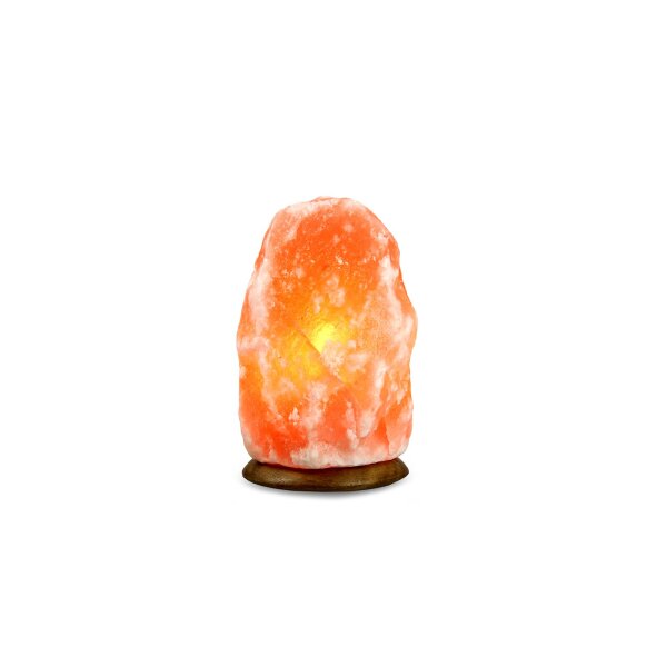 Salzkristalllampe 1,5–2 kg – „Natural Rock Glow“ Kristall Salzlampe mit Holzsockel