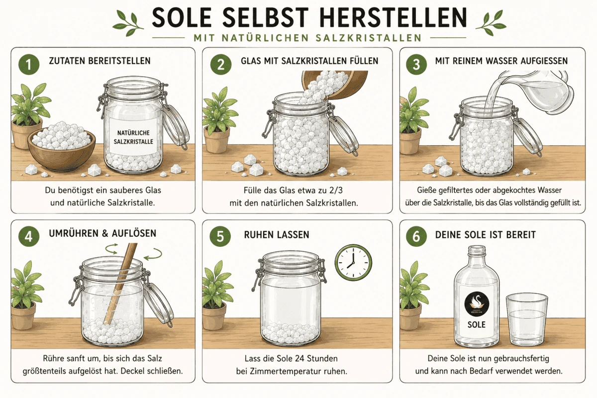 Schritt-für-Schritt-Anleitung zur Herstellung von Sole